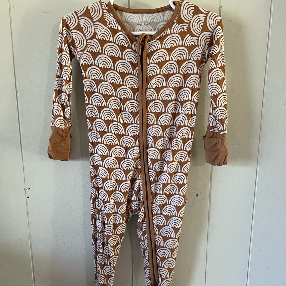 Little Sleepies Rust Rainbows Bamboo Zippy